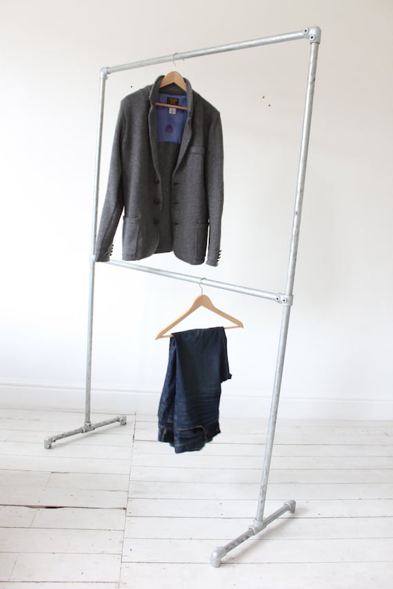 Patrick Galvanised Steel Pipe Freestanding Double Clothes Rail