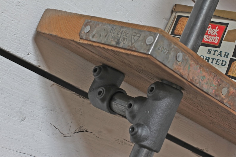 Caroline Reclaimed Scaffolding Boards and Dark Steel Pipe Etsy UK