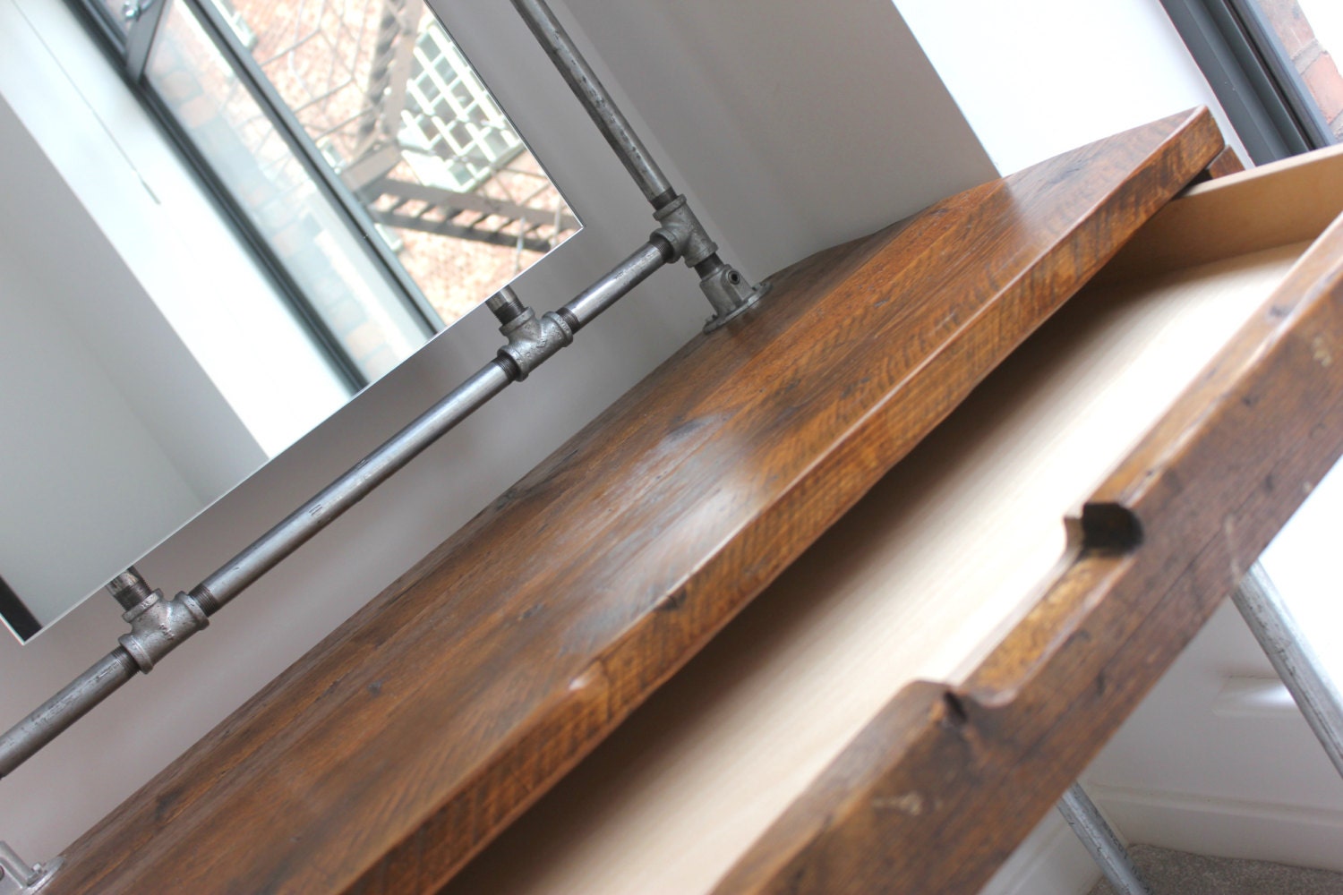 Meila Reclaimed Medium Oak Stained Scaffolding Board Etsy