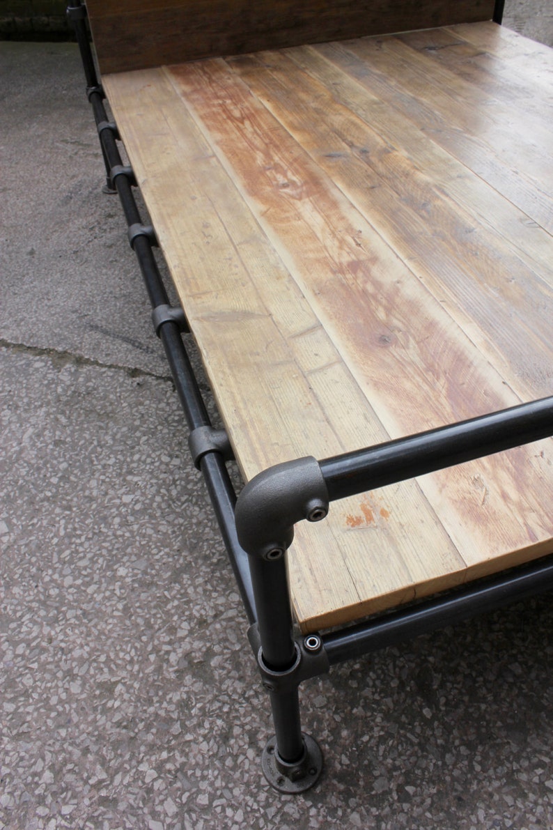 Amy Dark Steel Pipe and Reclaimed Industrial Scaffolding Board Etsy UK