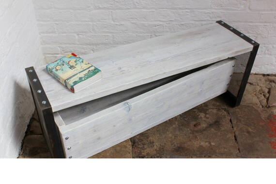 Finizio Reclaimed White Washed Scaffolding Board Low Bench Etsy