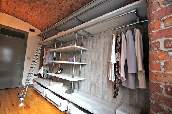 Samantha White Washed Reclaimed Scaffolding Board and Galvanised
