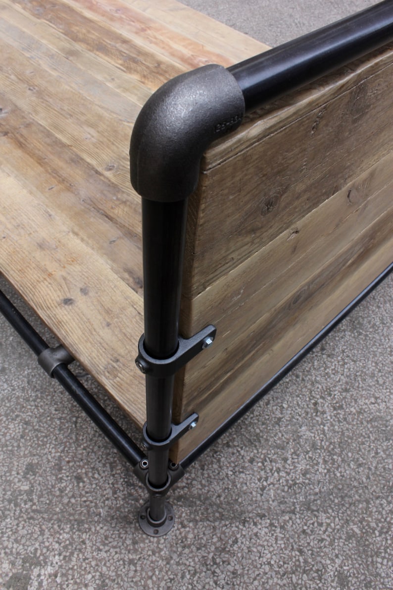 Amy Dark Steel Pipe and Reclaimed Industrial Scaffolding Board Etsy UK