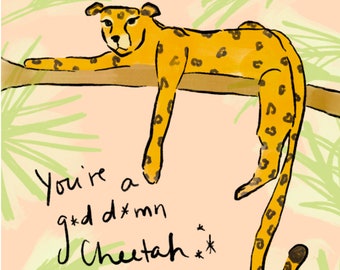 Arte de la pared: Indómito, descargable, arte de pared, impresión, 8x10, guepardo, Glennon Doyle, citas