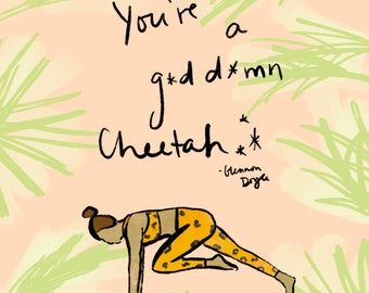 Arte de la pared: Indómito, descargable, arte de pared, impresión, 8x10, guepardo, Glennon Doyle, citas