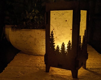 Tea Light Lantern, Flat-Pack Kit - "Pines"