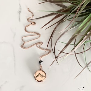 FLASH SALE** Mountain Diffuser Locket with Quartz - Rose Gold or Stainless Steel