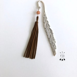 Aromatherapy Bookmark and Oil Gift Set Silver Feather Bookmark for Diffusing Essential Oils Suede Tassel Diffuser Bookmark image 8