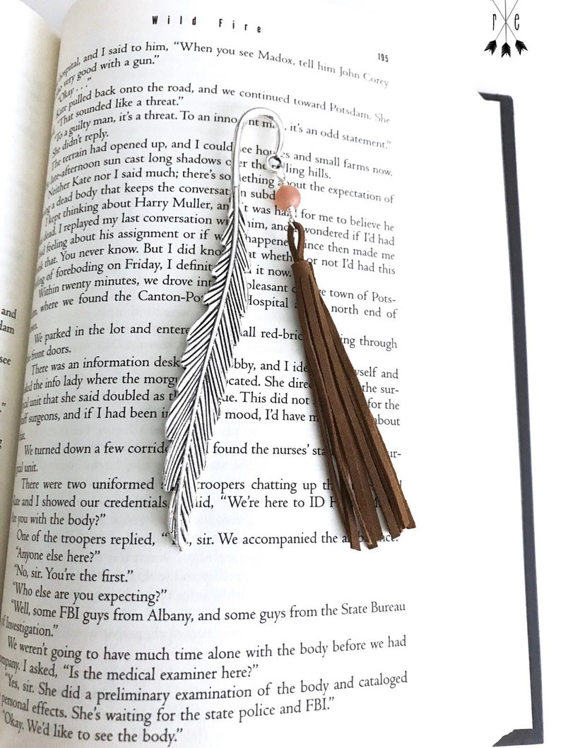 Aromatherapy Bookmark and Oil Gift Set Silver Feather image 3