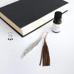 Aromatherapy Bookmark and Oil Gift Set Silver Feather image 4