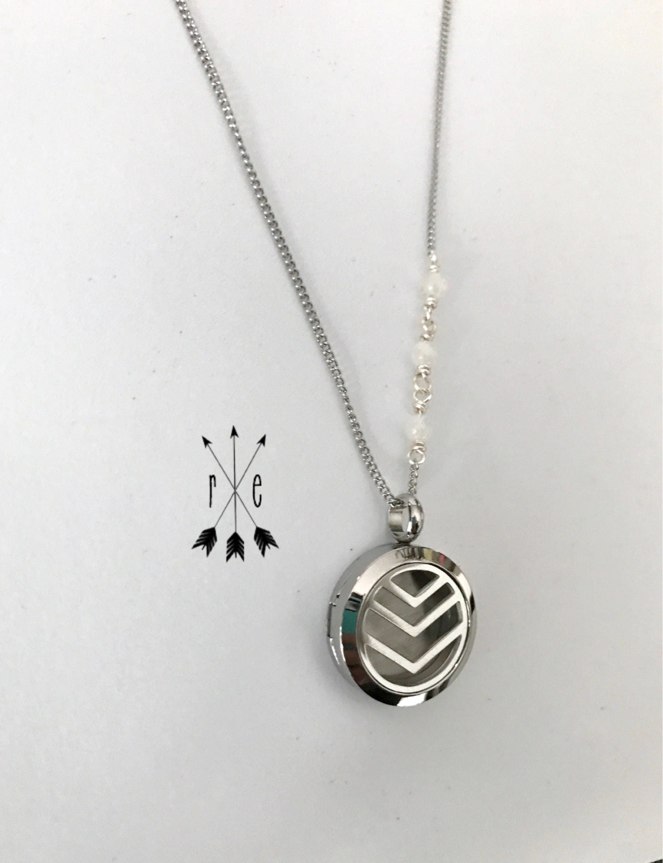 Moonstone Aromatherapy Locket in Rose Gold or Stainless Steel