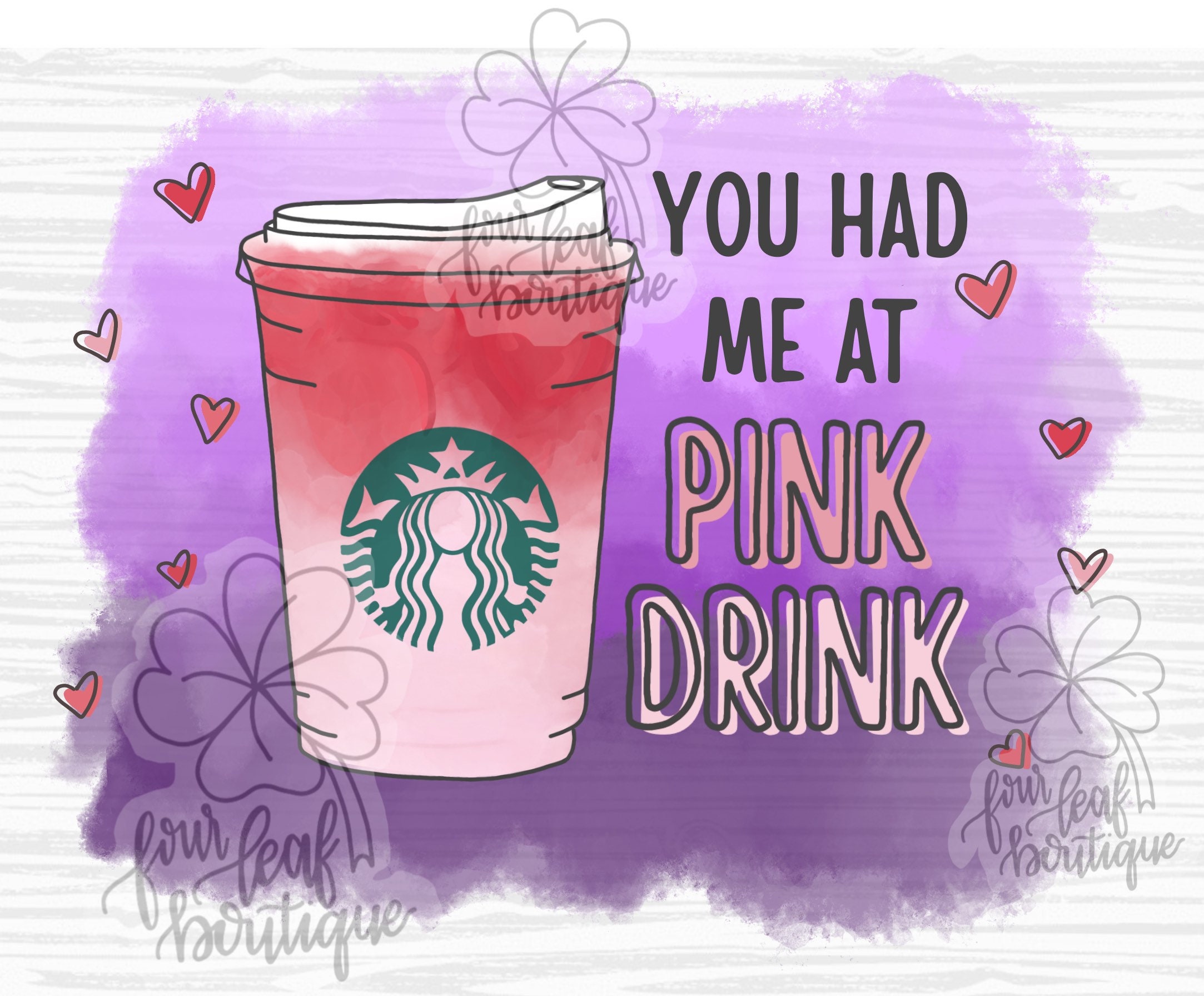 Starbucks Valentine Pink Drink Sublimation PNG Etsy