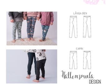 PDF- Mönster: Skinny pants junior (leggings) långa och capri stl 50-170