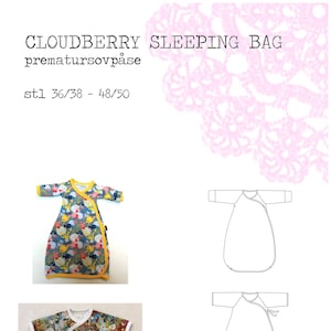 PDF-mönster - prematur Cloudberry sleeping bag