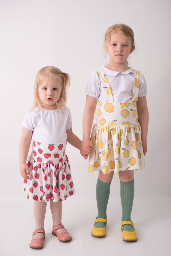 PDF- mönster Cool kids skirt and dress - kort, 3/4 och lång ärm på klänningen stl 50-170 (newborn - 14/16)
