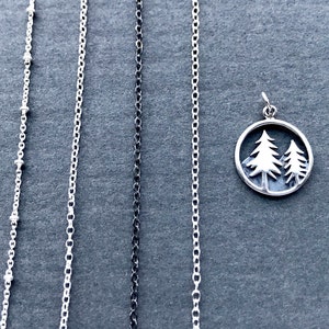Pine Tree Necklace, Choose Chain Style, Silver Fir Tree Charm, Nature ...
