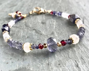 Fashion Pure Natural Garnet Bracelet Jewelry Gemstone Round Beads Bracelet GL