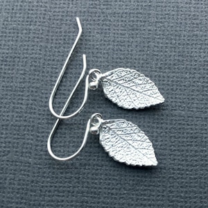 Leaf Earrings, Sterling Silver, Leaf Jewelry, Dangle Earrings, 925 Silver, Boho Earrings, Nature Botanical, Rustic Silver, Realistic Leaves