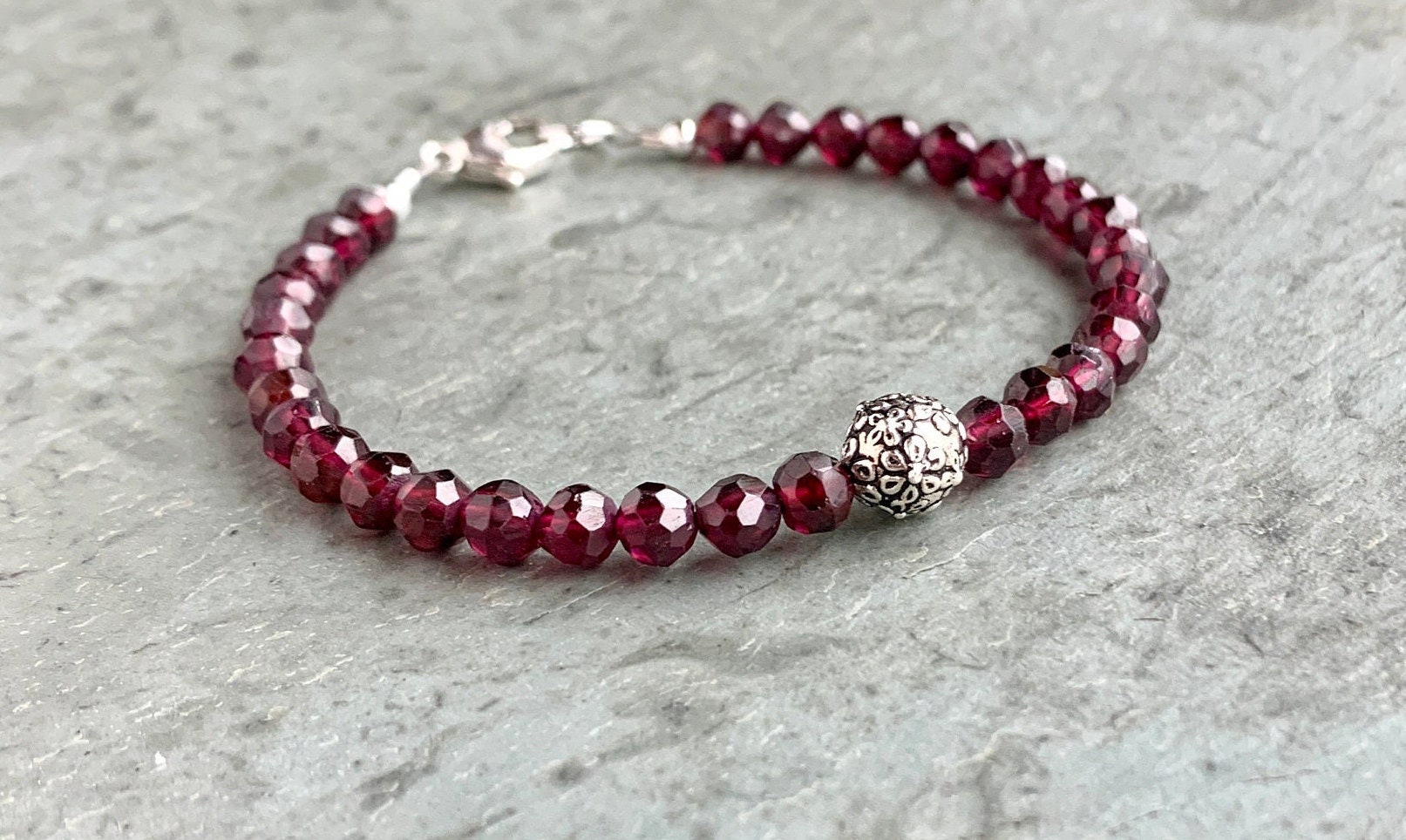 Red Garnet with one Tiger eye Bracelet with Stainless Steel Spacer – Exotic  Stones