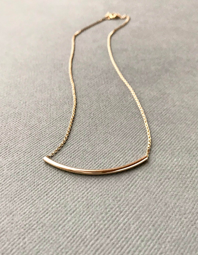 Gold Fill Noodle Necklace Minimal Gold Tube Necklace Simple Etsy