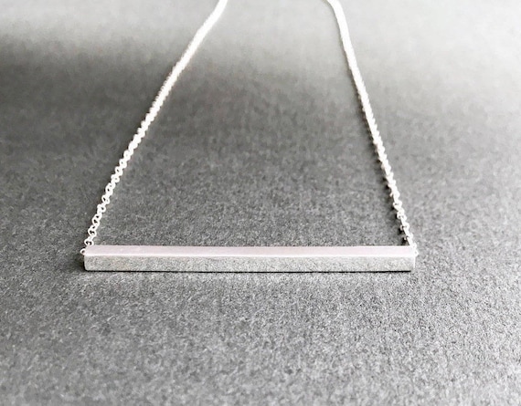 Sterling Silver Bar Necklace, Minimal Horizontal, Square Rod, Geometric  Modern Simple Layering, Sleek Sliding, Straight Bar, Choose Chain - Etsy