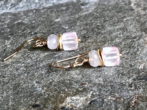 Etsy rose quartz earrings deals