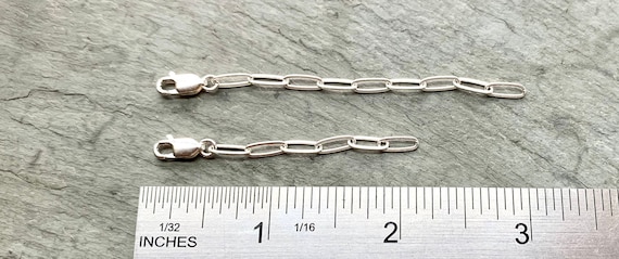 Sterling Silver Extender Chain, Necklace Extender, Make Necklace Longer,  Add Rectangle Links, Add Chain to Lengthen My Paperclip Necklace 