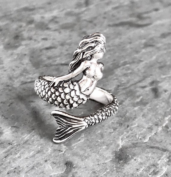 Sterling Silver Large Mermaid Wrap Ring Sterling Silver Large Mermaid Wrap Ring