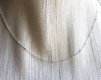 Sterling Silver Satellite Chain Necklace, Delicate Sparkle, Layering Necklace