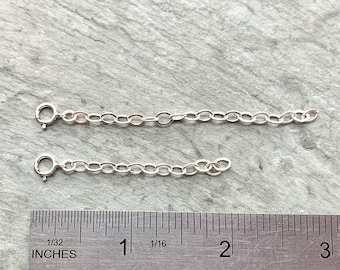 Sterling Silver Necklace Extender Chain, Adjustable Length