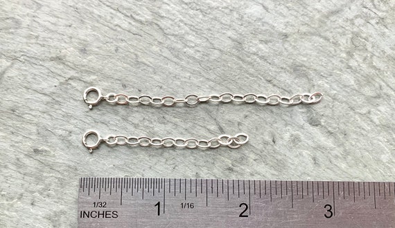 Sterling Silver Necklace Extender Chain Extender for Necklaces 925 Sterling  Silver Necklace Bracelet Extender Chains for Women Chains Extensions 1 2