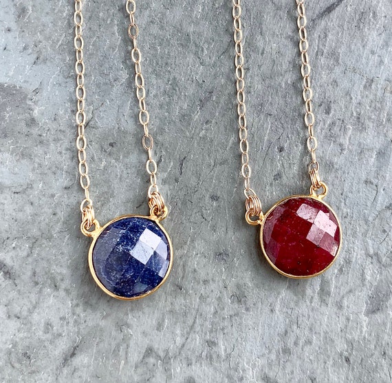 Ruby and sapphire necklace discount