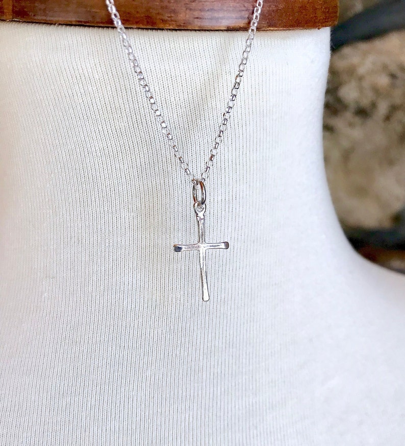 Sterling Silver Cross Necklace Small Cross Thin Cross Simple - Etsy Ireland