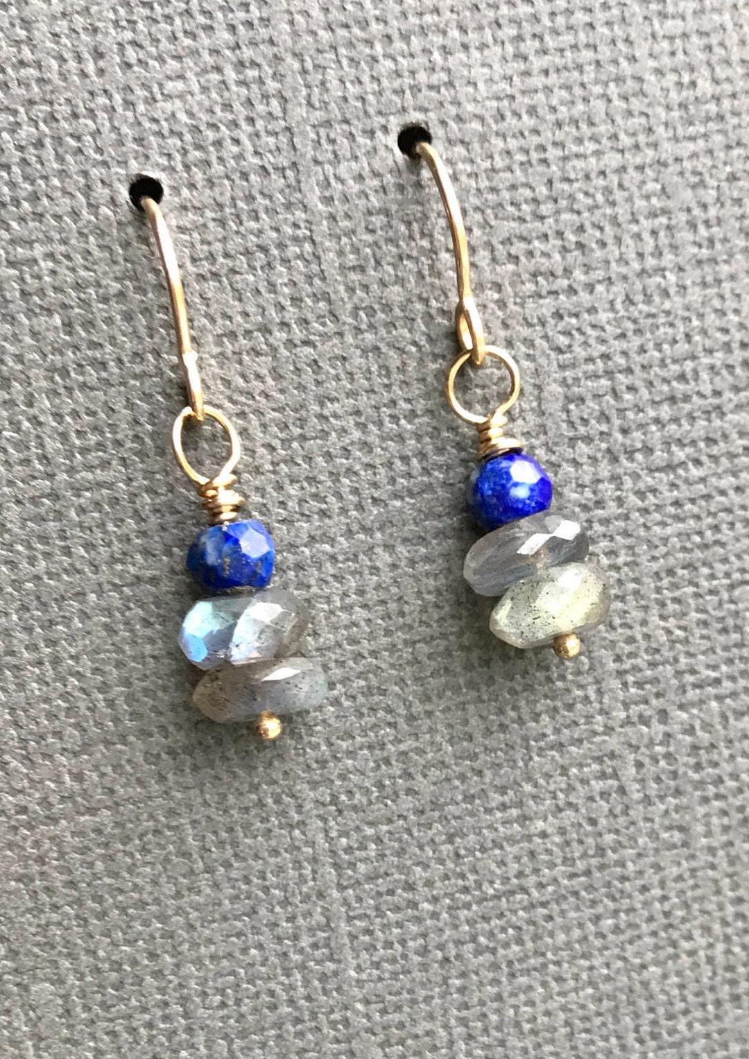Labradorite Earrings, Blue Flash, Lapis Earring, Gemstone Drops, Silver ...