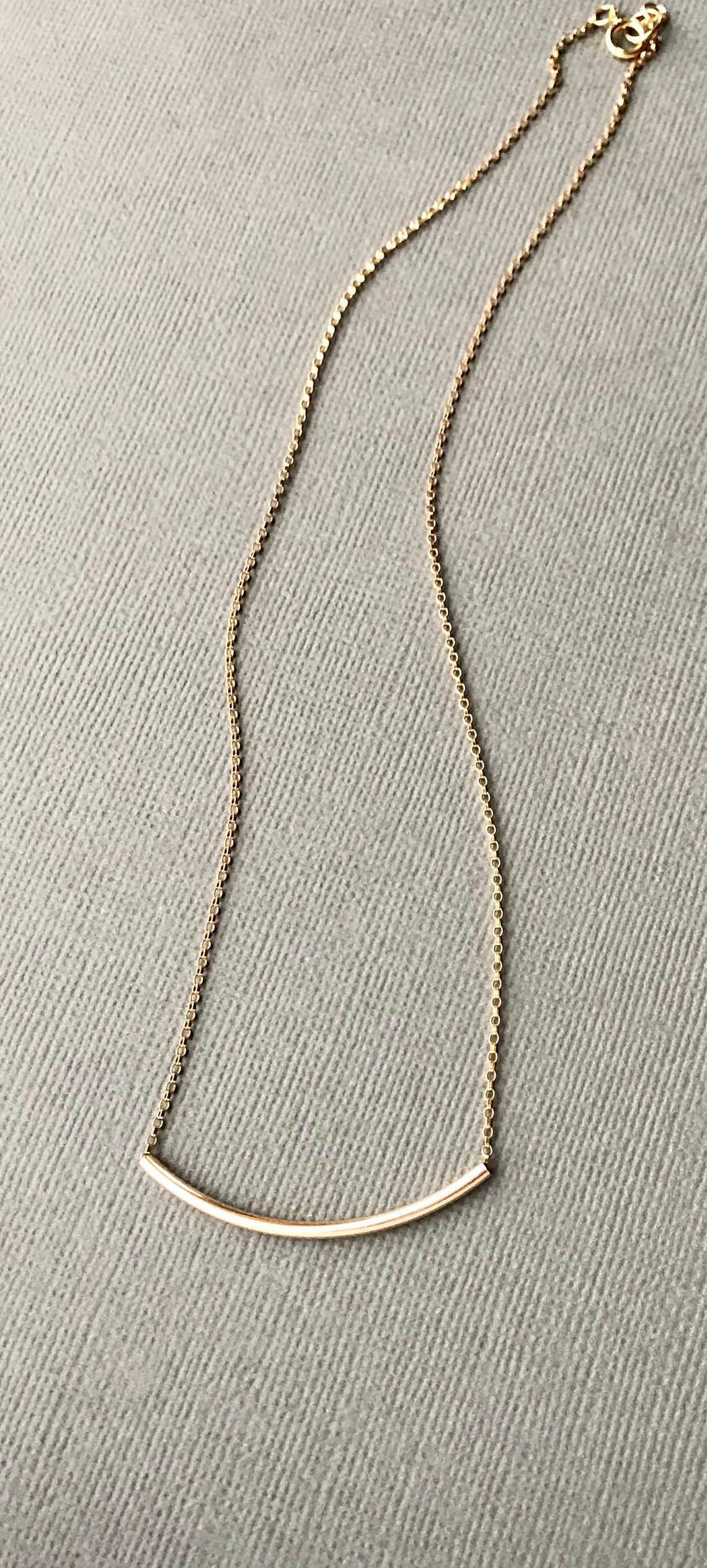 Gold Fill Noodle Necklace Minimal Gold Tube Necklace Simple Etsy