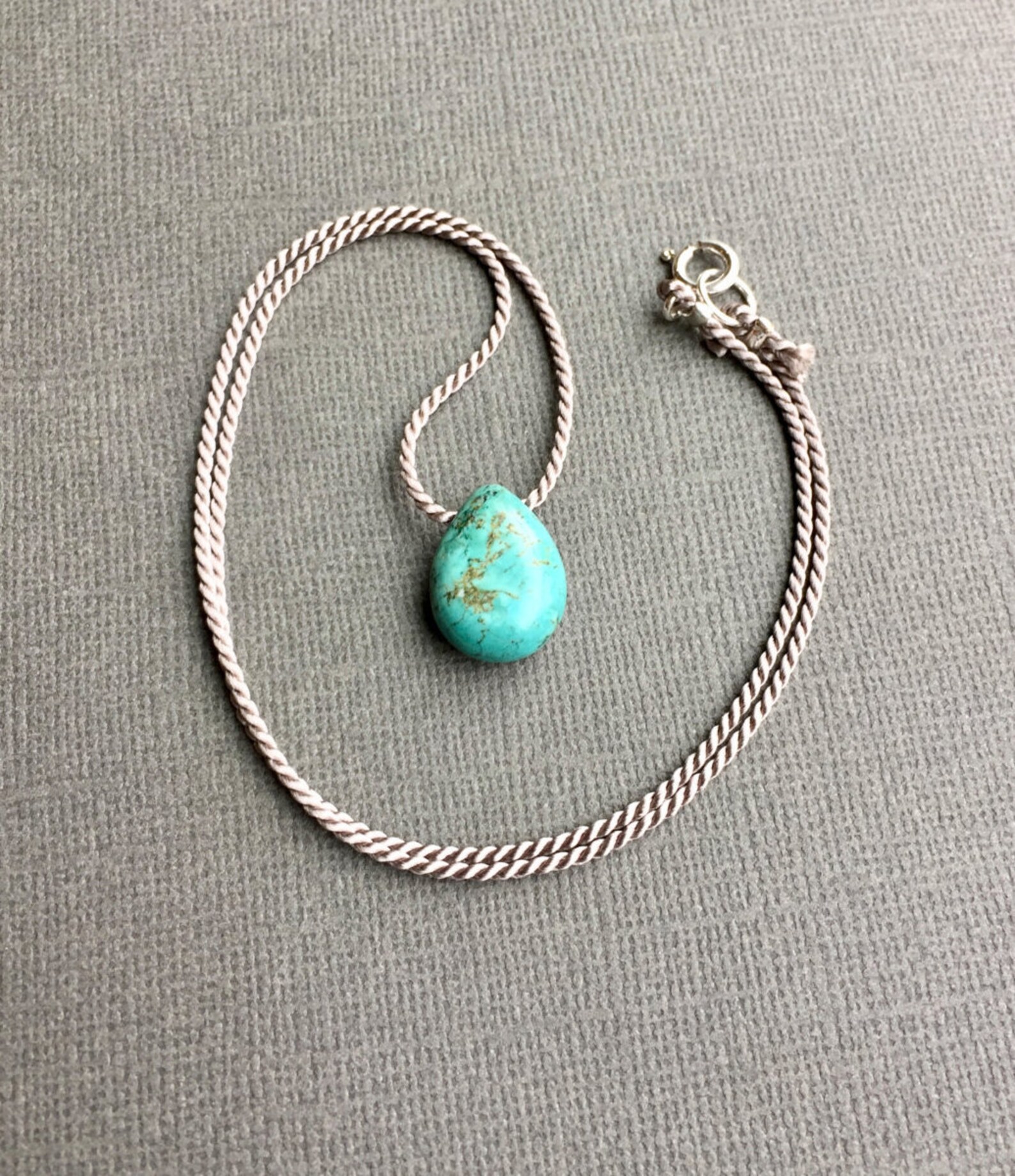 Silk Cord Necklace Floating Gemstone Gemstone Necklace Etsy