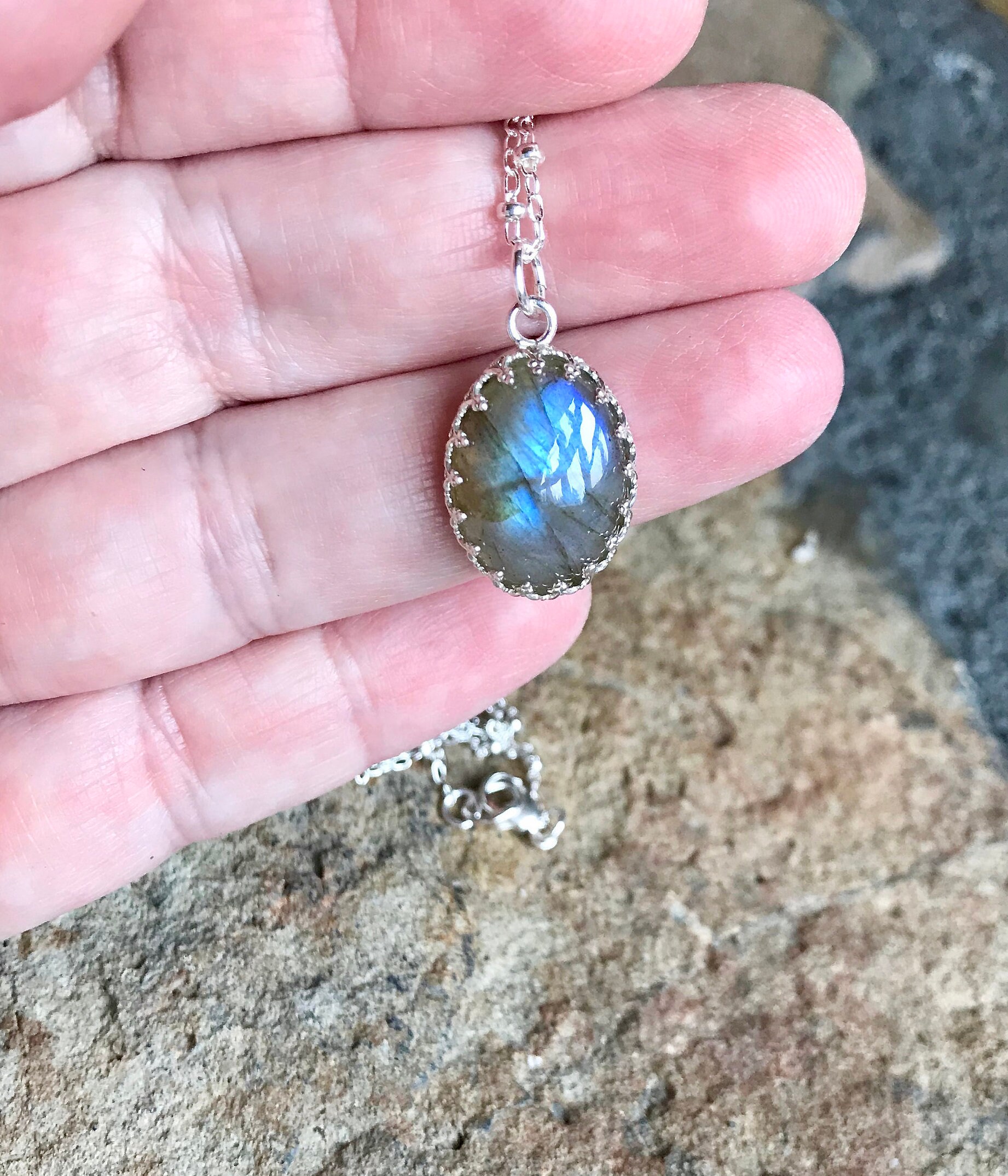 Blue labradorite jewelry Clearance