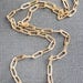 Yellow Gold Filled Chain Necklace, Paperclip Chain, Rectangle Gold Link Necklace, Gold Chain Link Choker, Toggle Clasp, Flat Link Cable