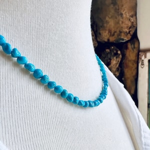 Kingman Turquoise Necklace, Real Turquoise Nuggets, Sterling Silver, Sky Blue Stone, Genuine Turquoise, Just Turquoise, Turquoise Jewelry