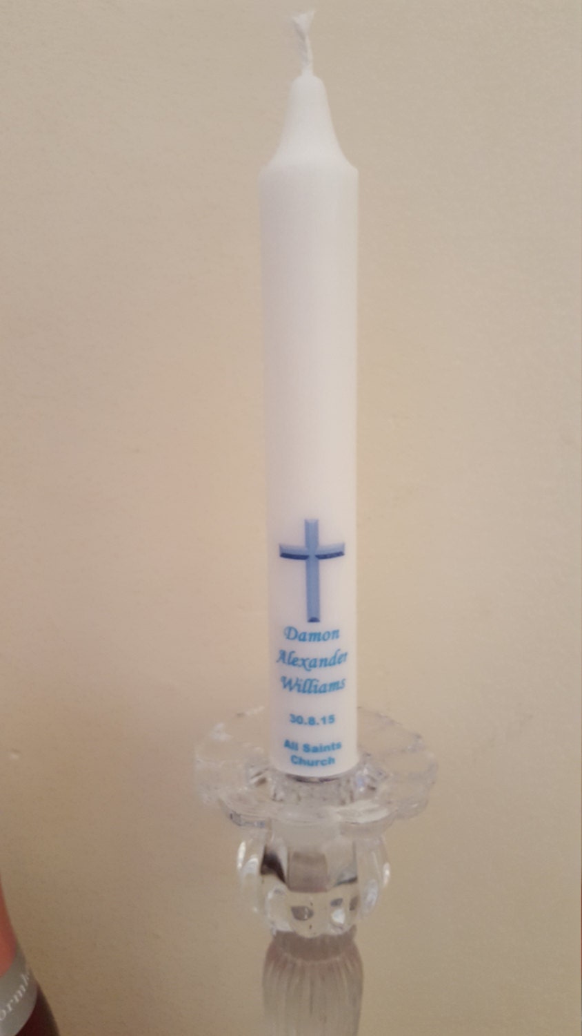 Personalised Christening or baptism ceremonial candle boy or Etsy