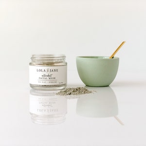 Antioxidant Clay Facial Mask/Clay Face Mask/All Natural Skincare/Sea Clay/Spirulina/Pure Essential Oils/Anti-oxidant Facial Mask/2oz
