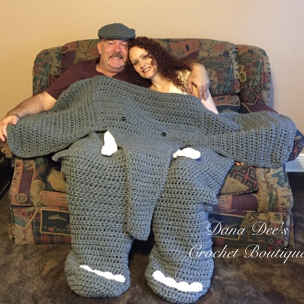 Bulky Elephant Blanket for Two PATTERN