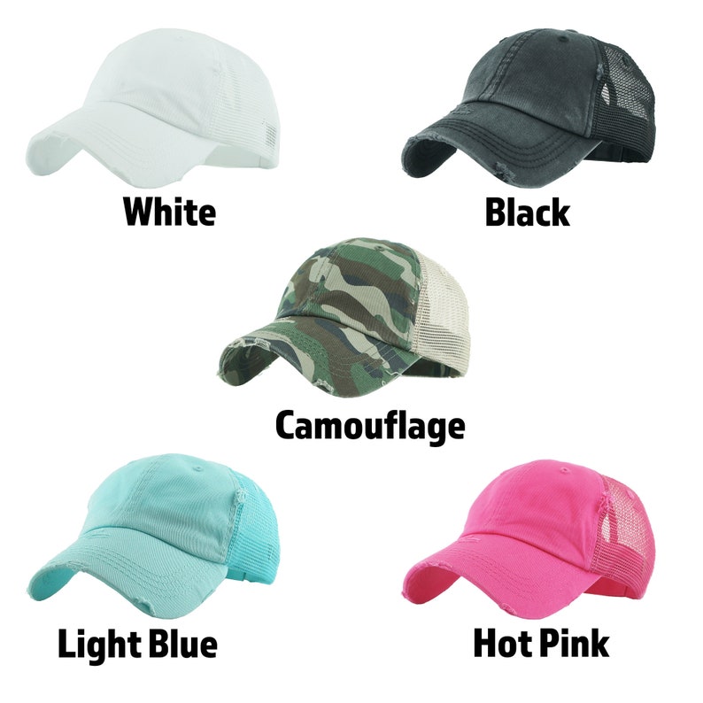 Ponytail Hat Embroidered Hat Embroidered Cap Personalized Etsy