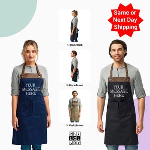 Custom Embroidered Apron, Custom Apron, Personalized Apron, Apron, Leather Apron, Bib Apron, BBQ Apron, Barista Apron, Gift Apron