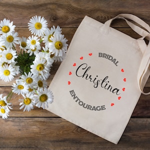 Bridesmaid Tote Bag, Custom Tote Bag, Bridal Party Totes, tote bag personnalisable Bridesmaid Gift, Personalized Bridesmaid Tote,  Wedding