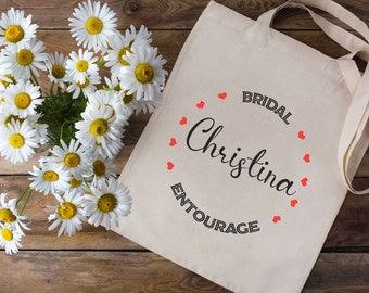 Bridesmaid Tote Bag, Custom Tote Bag, Bridal Party Totes, tote bag personnalisable Bridesmaid Gift, Personalized Bridesmaid Tote,  Wedding