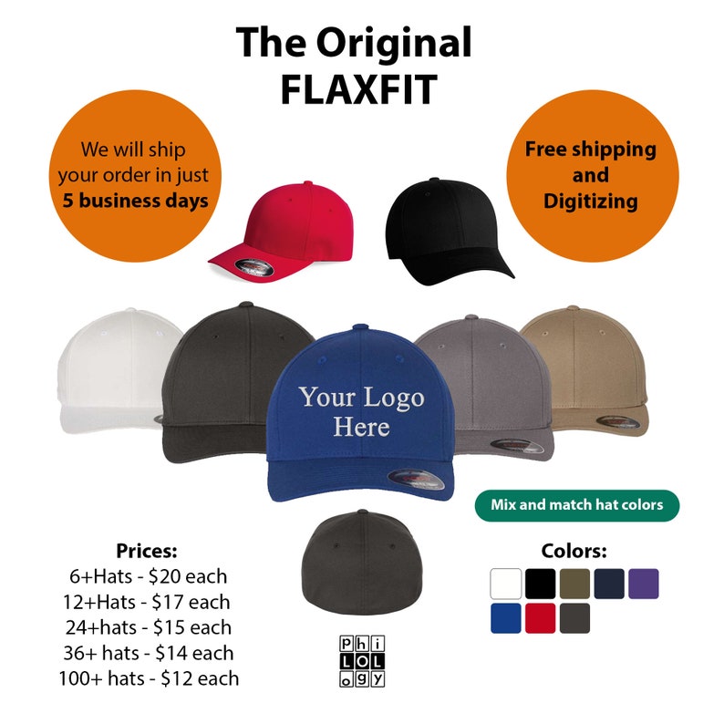 Fitted Hat Flex Fit Hat Bulk Custom Hats Custom Hat Yupoong Etsy