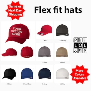 Custom Hat, Custom Fitted Hat, Flex Fit Hat, Custom hat, Embroidered cap, fitted hat, Flex fit hat, Personalized Hat, logo hat, gift for him