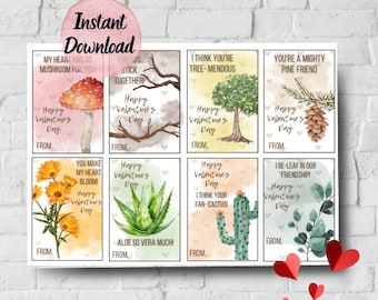 Nature Valentines Day Cards for Kids classroom printables DIY Vday card for Nature Lover