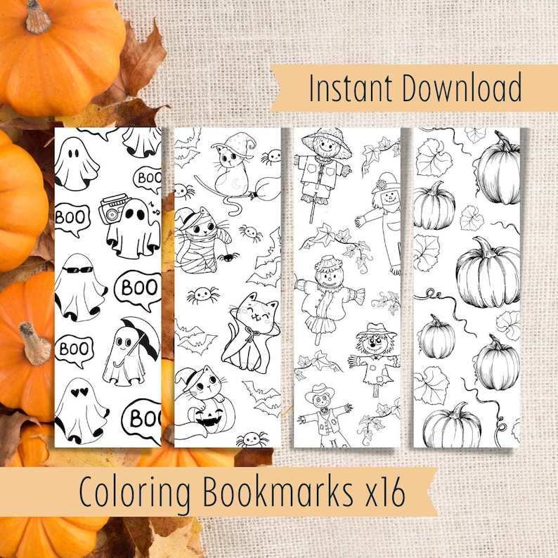 Bookmarks for Kids Printable Coloring Pages for Fall Reading Acivity ...